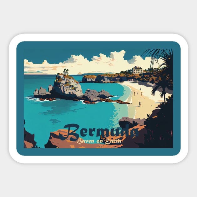 Bermuda - Heaven on Earth Sticker by GreenMary Design